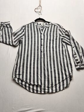 ⭐️ Lucky Striped Tunic Mandarin Collar Shirt, Size Small